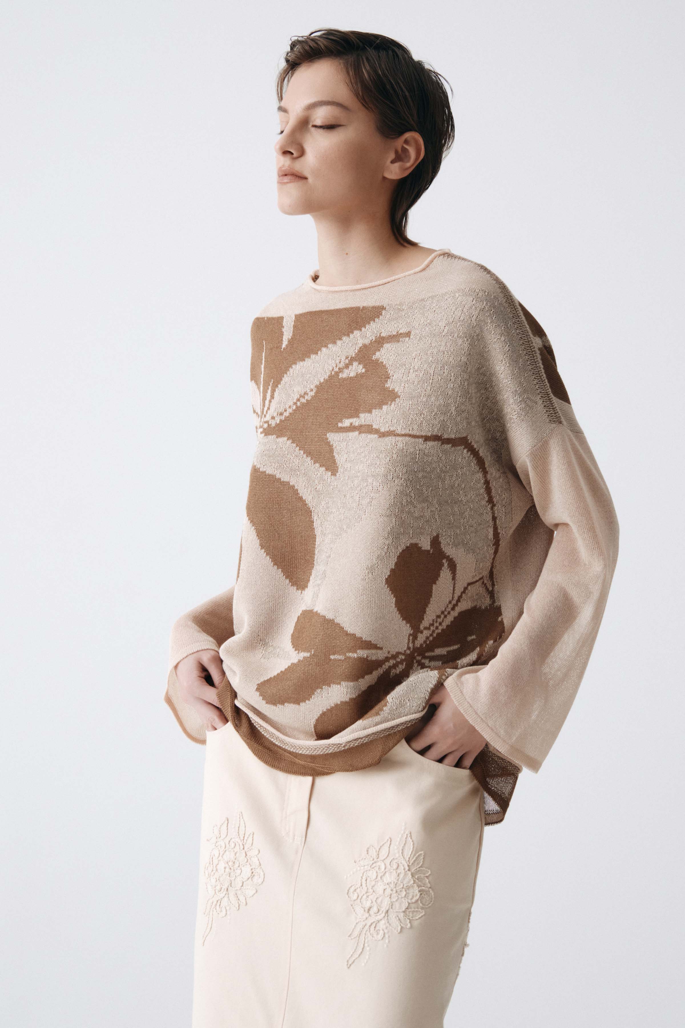 Джемпер с длинным рукавом Трехцветный  от Lesel (Лесель)! Заказывайте по ✆ 8 (800) 777 02 37