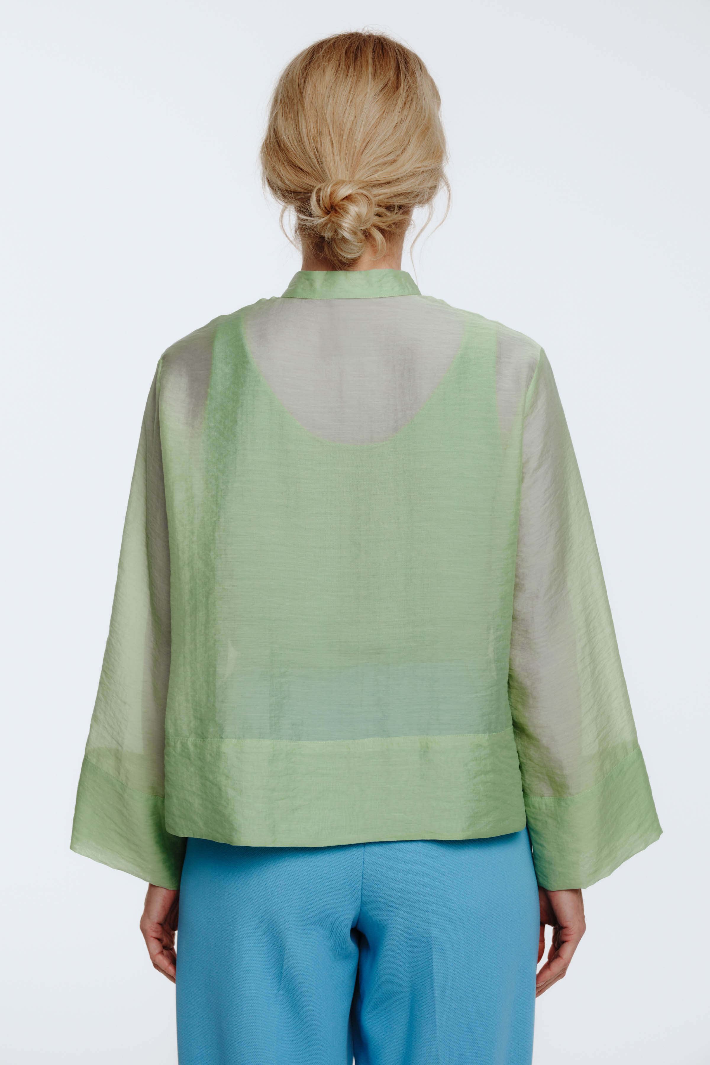 Блуза со стойкой и планкой, прозрачная  от Lesel (Лесель)! Заказывайте по ✆ 8 (800) 777 02 37