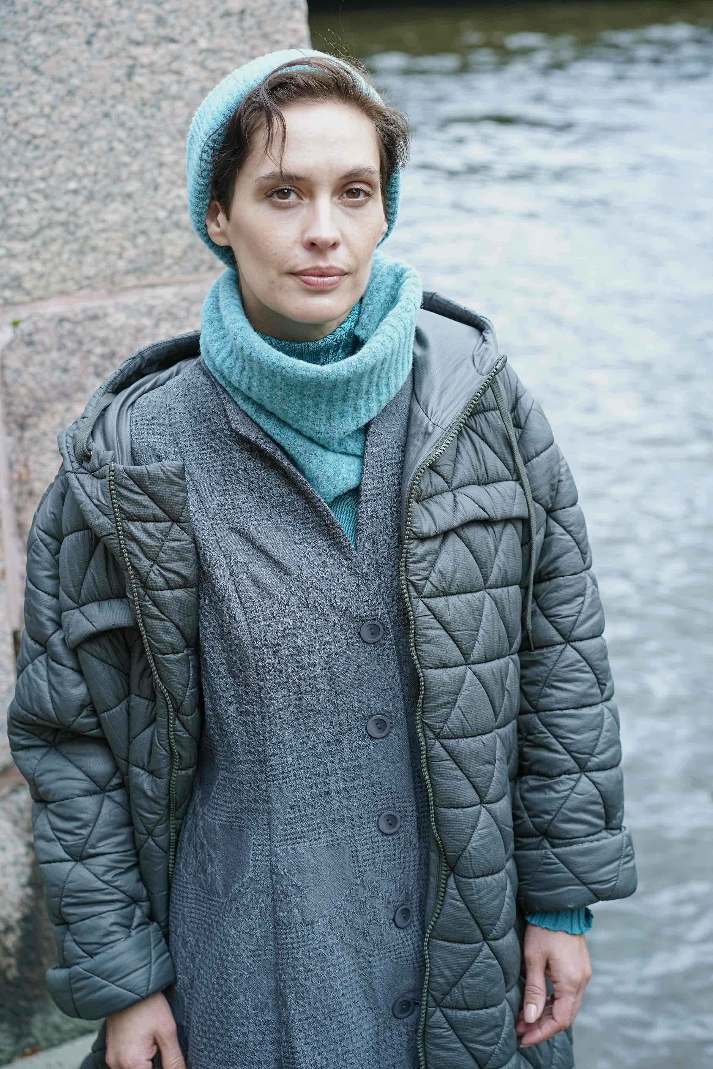 Платье Жаккард на пуговицах 10 Серый (grise) от Lesel (Лесель)! Заказывайте по ✆ 8 (800) 777 02 37