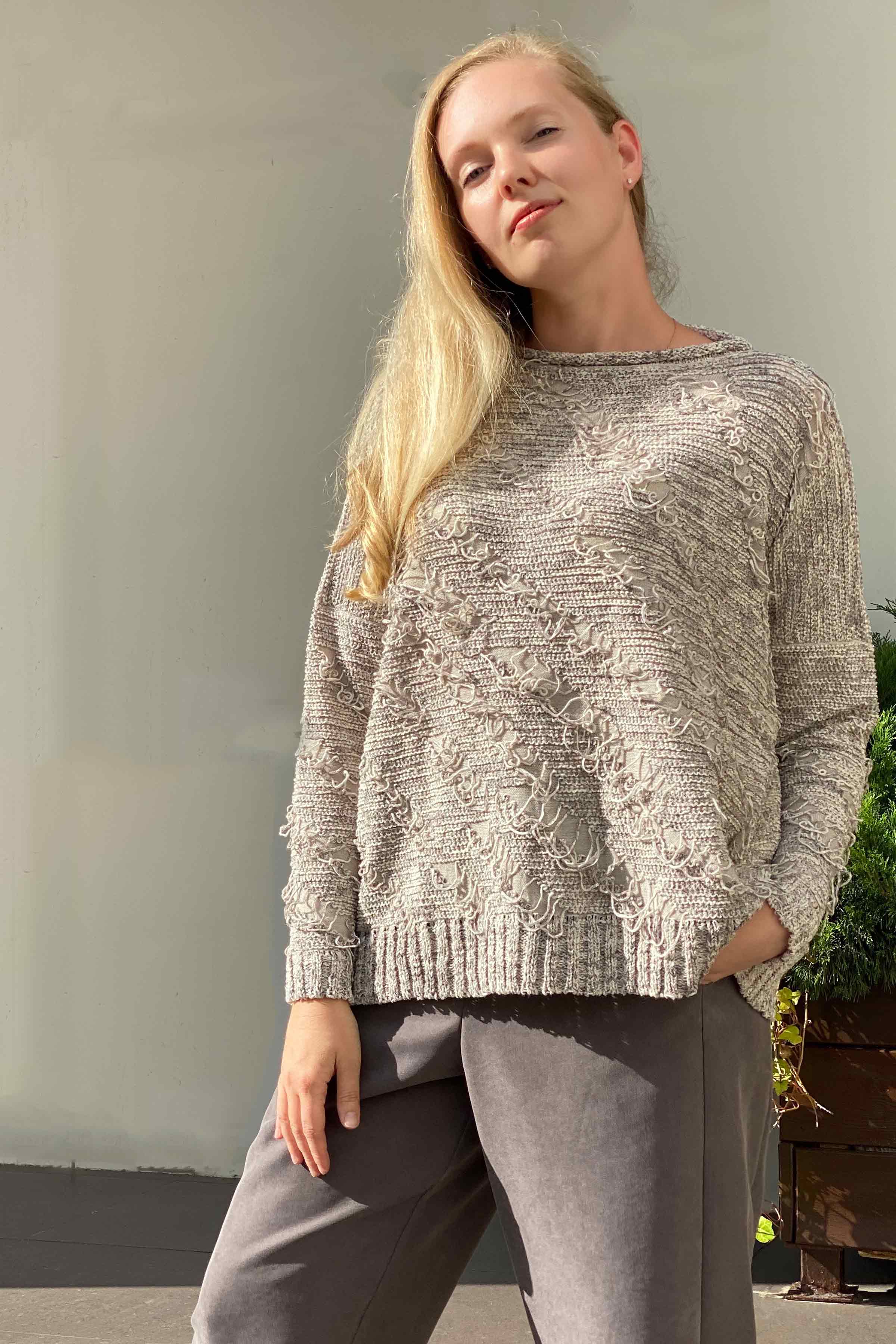 Джемпер "Гранж" 09 Беж-меланж (melange beige) от Lesel (Лесель)! Заказывайте по ✆ 8 (800) 777 02 37