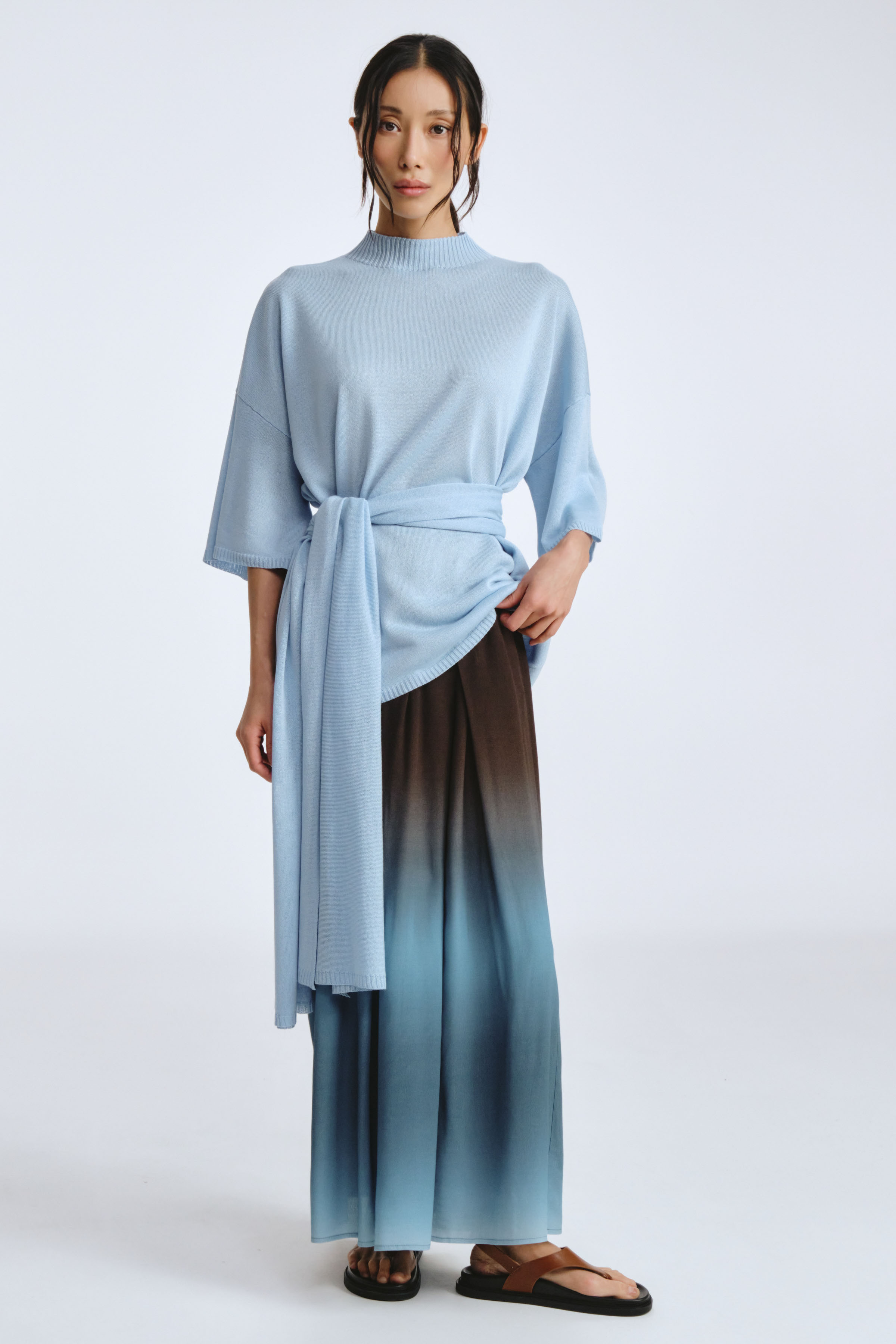 Джемпер с широким рукавом и поясом  от Lesel (Лесель)! Заказывайте по ✆ 8 (800) 777 02 37