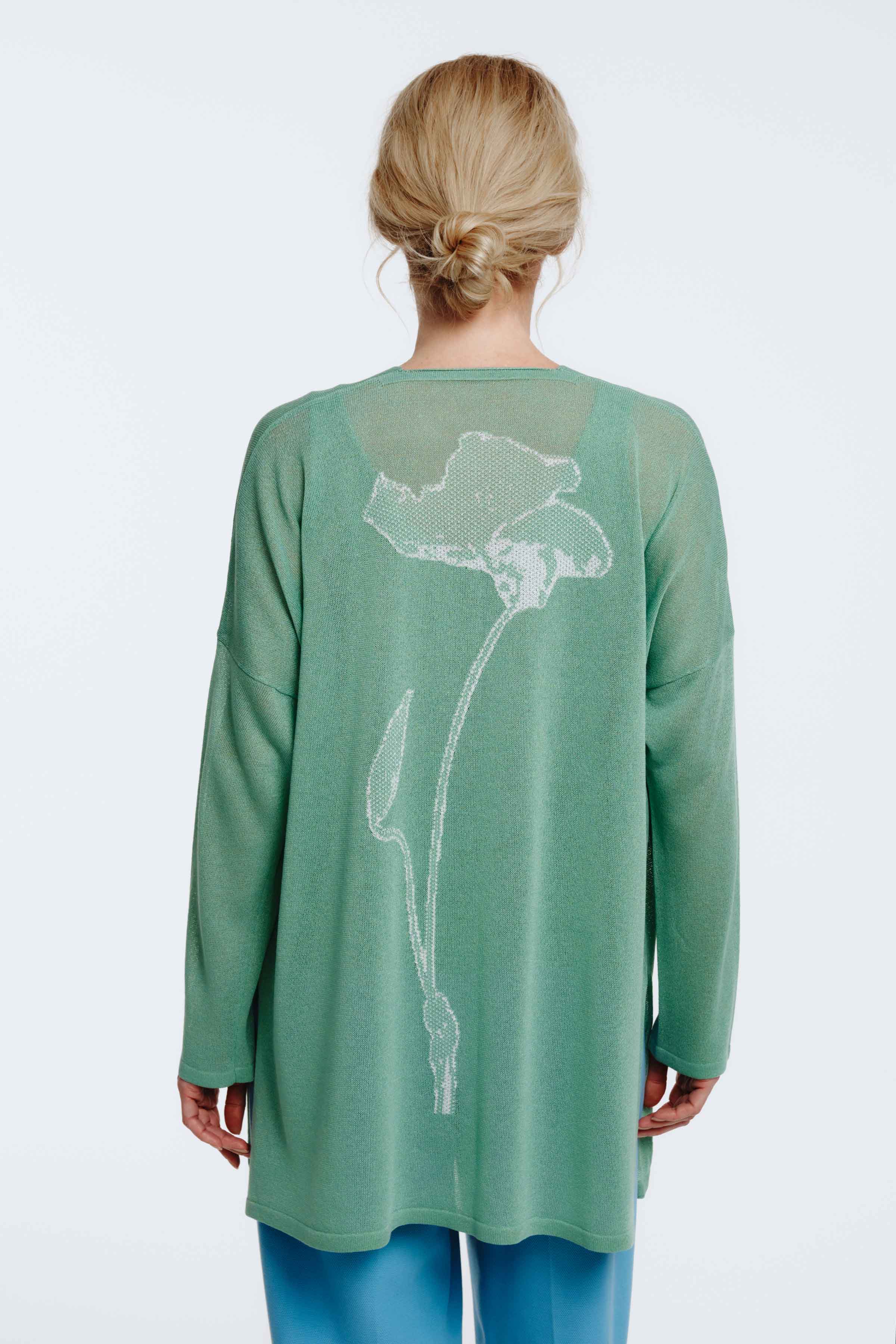 Кардиган Цветок с бутоном 62 Хризолит (chrysolithe) от Lesel (Лесель)! Заказывайте по ✆ 8 (800) 777 02 37