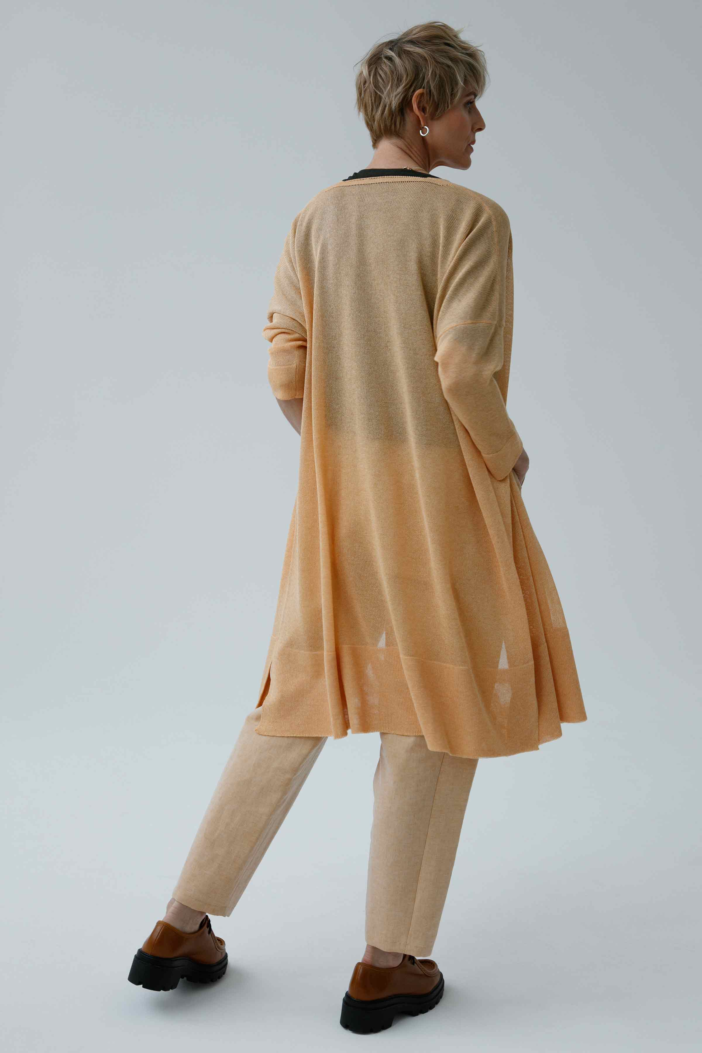 Кардиган Однотон Удлиненный 22 Сердолик (cornaline) от Lesel (Лесель)! Заказывайте по ✆ 8 (800) 777 02 37