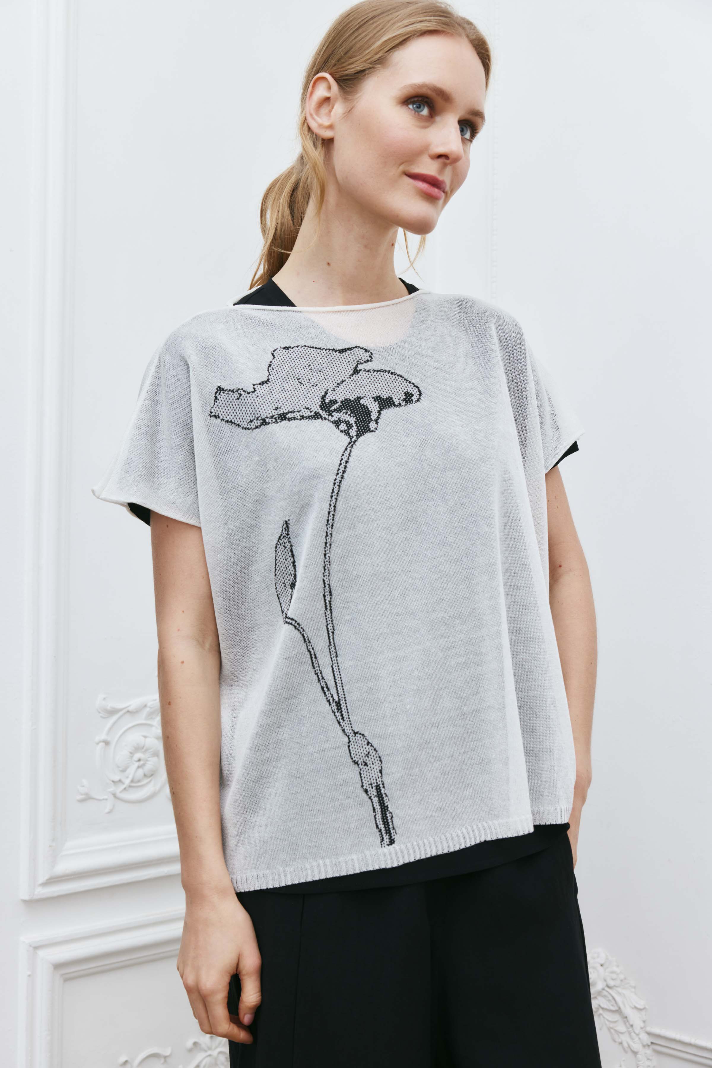 Джемпер с коротким рукавом Цветок с бутоном