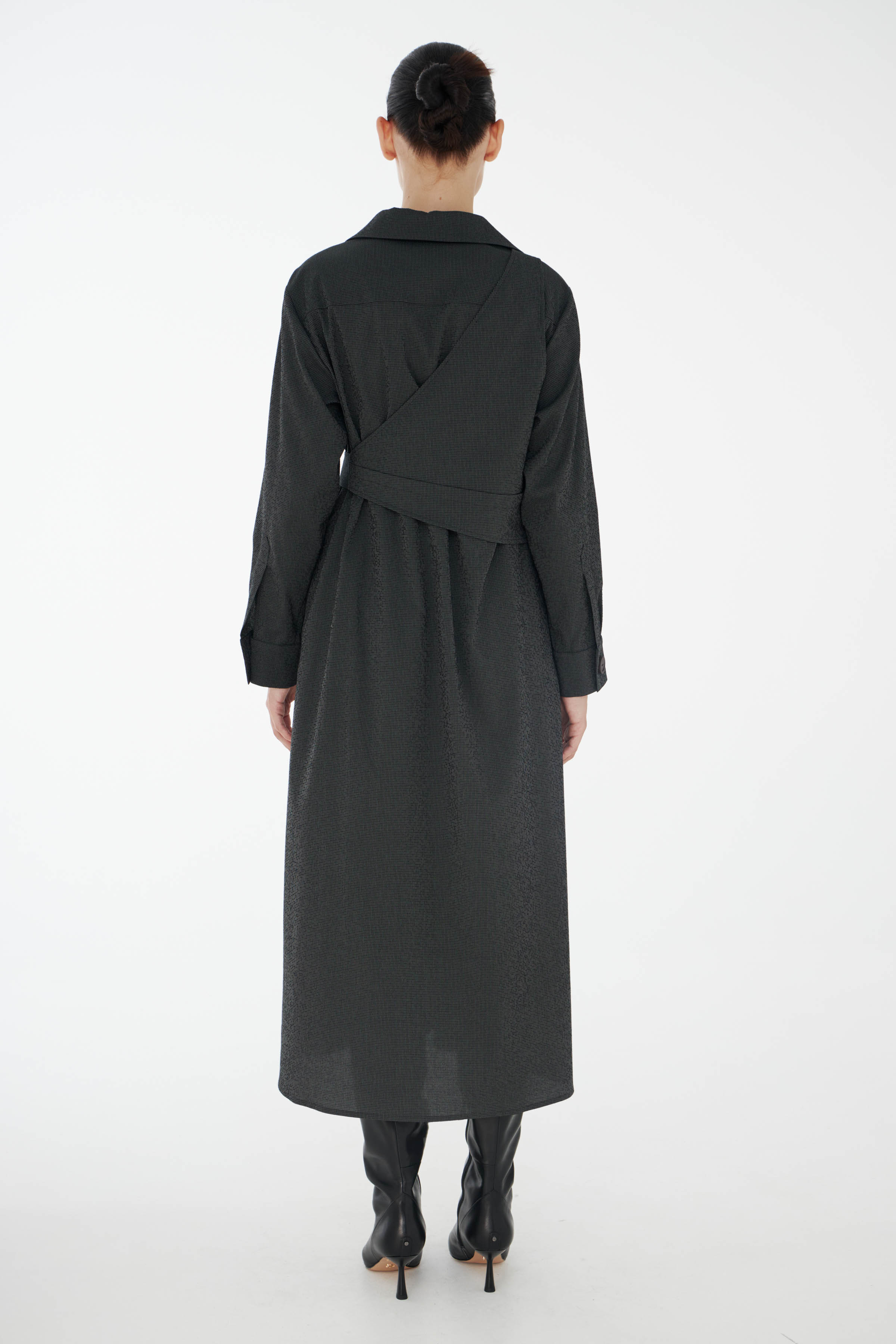 Платье с асимметричным жилетом, клетка Виши 11 Антрацит (anthracite) от Lesel (Лесель)! Заказывайте по ✆ 8 (800) 777 02 37