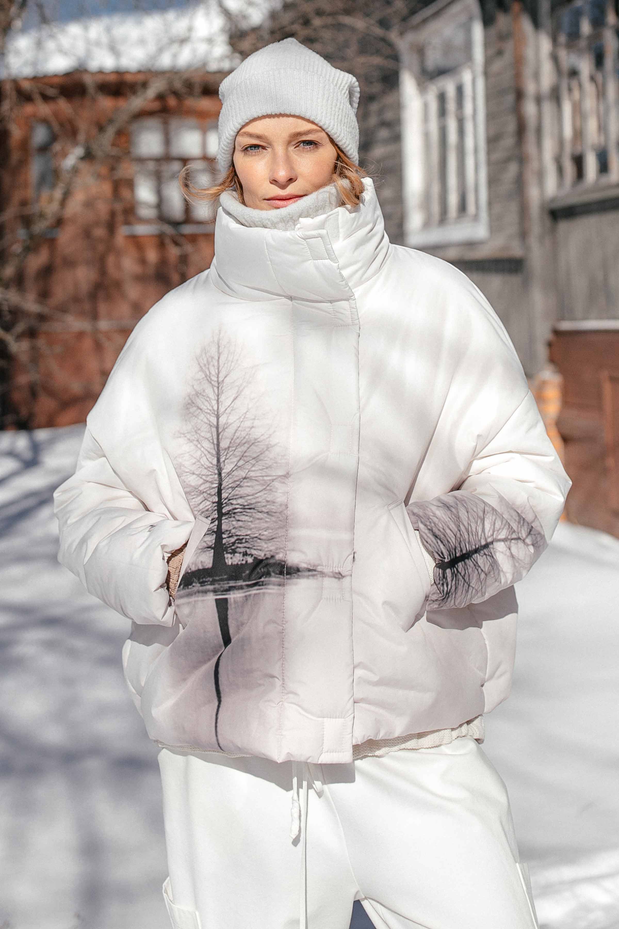 Куртка Короткая Дерево 05 Белый (blanc) от Lesel (Лесель)! Заказывайте по ✆ 8 (800) 777 02 37