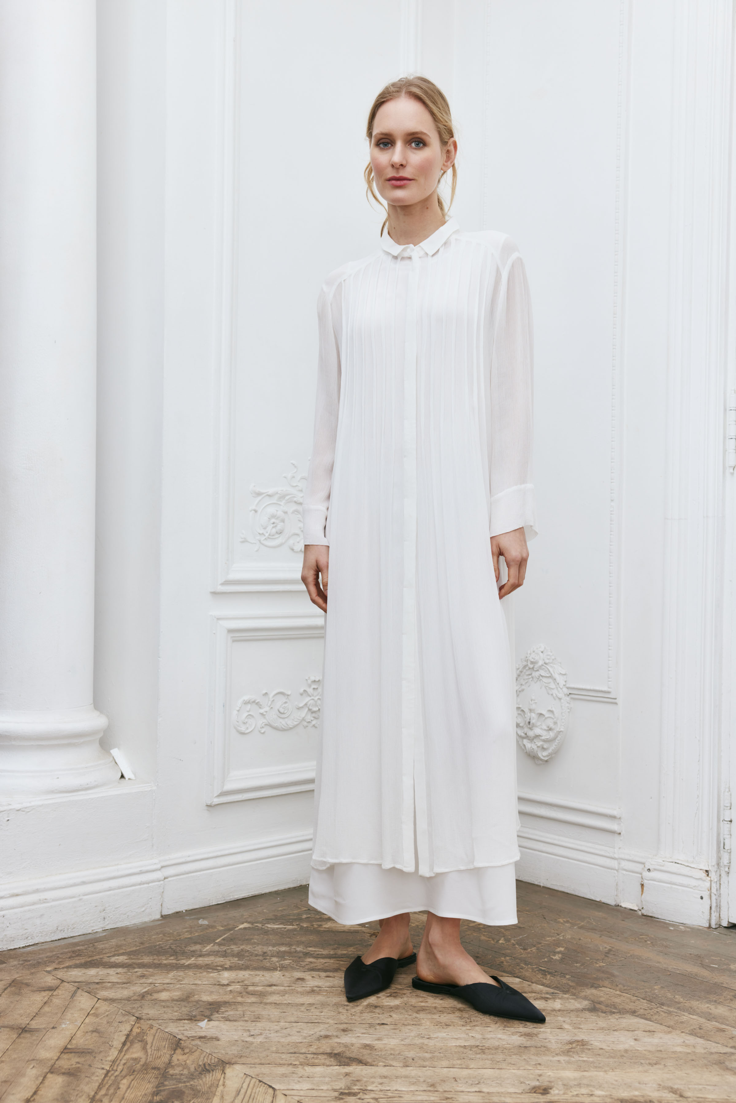 Блуза длинная, защипы  от Lesel (Лесель)! Заказывайте по ✆ 8 (800) 777 02 37