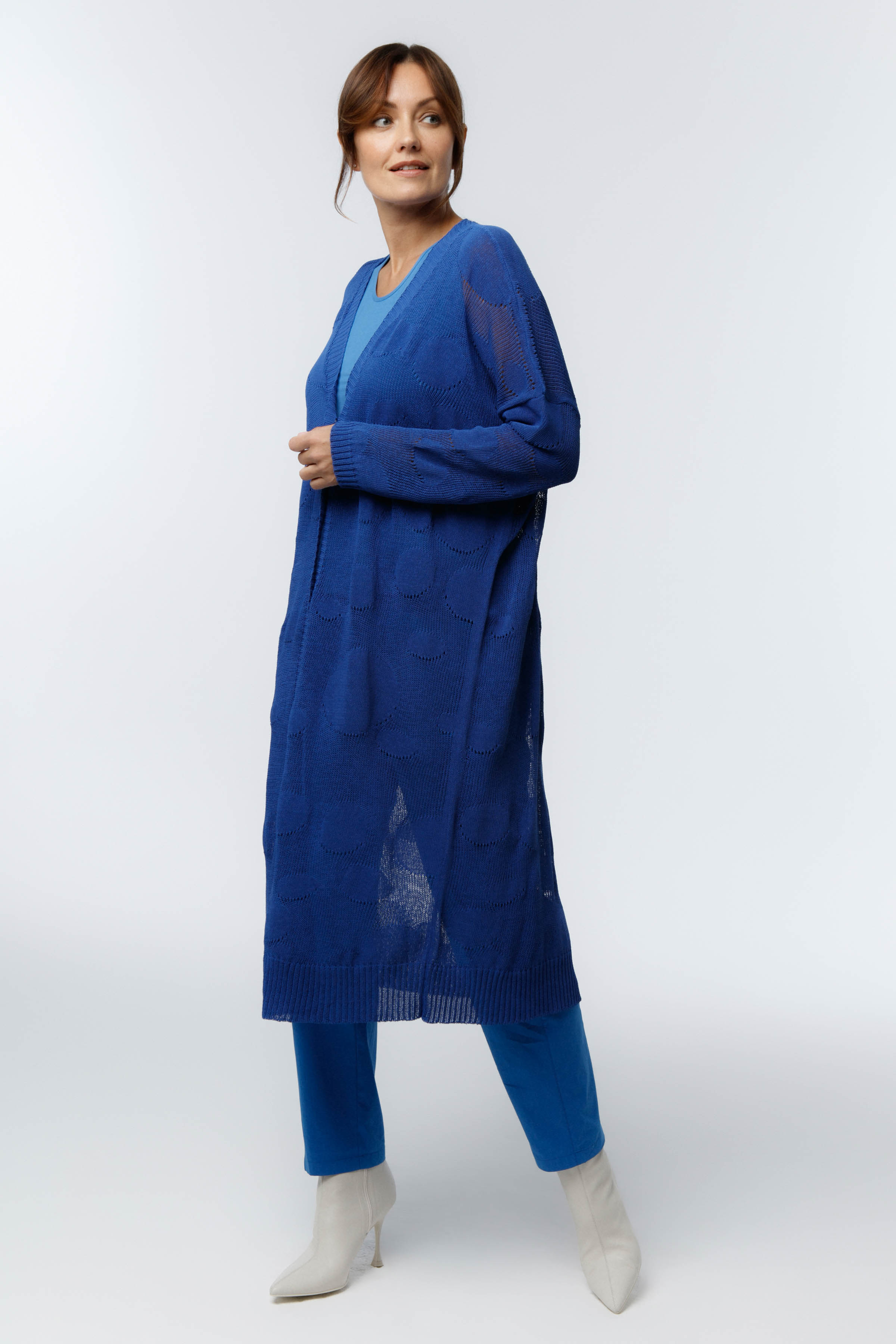 Кардиган удлиненный Круги 36 Электрик (electrique) от Lesel (Лесель)! Заказывайте по ✆ 8 (800) 777 02 37