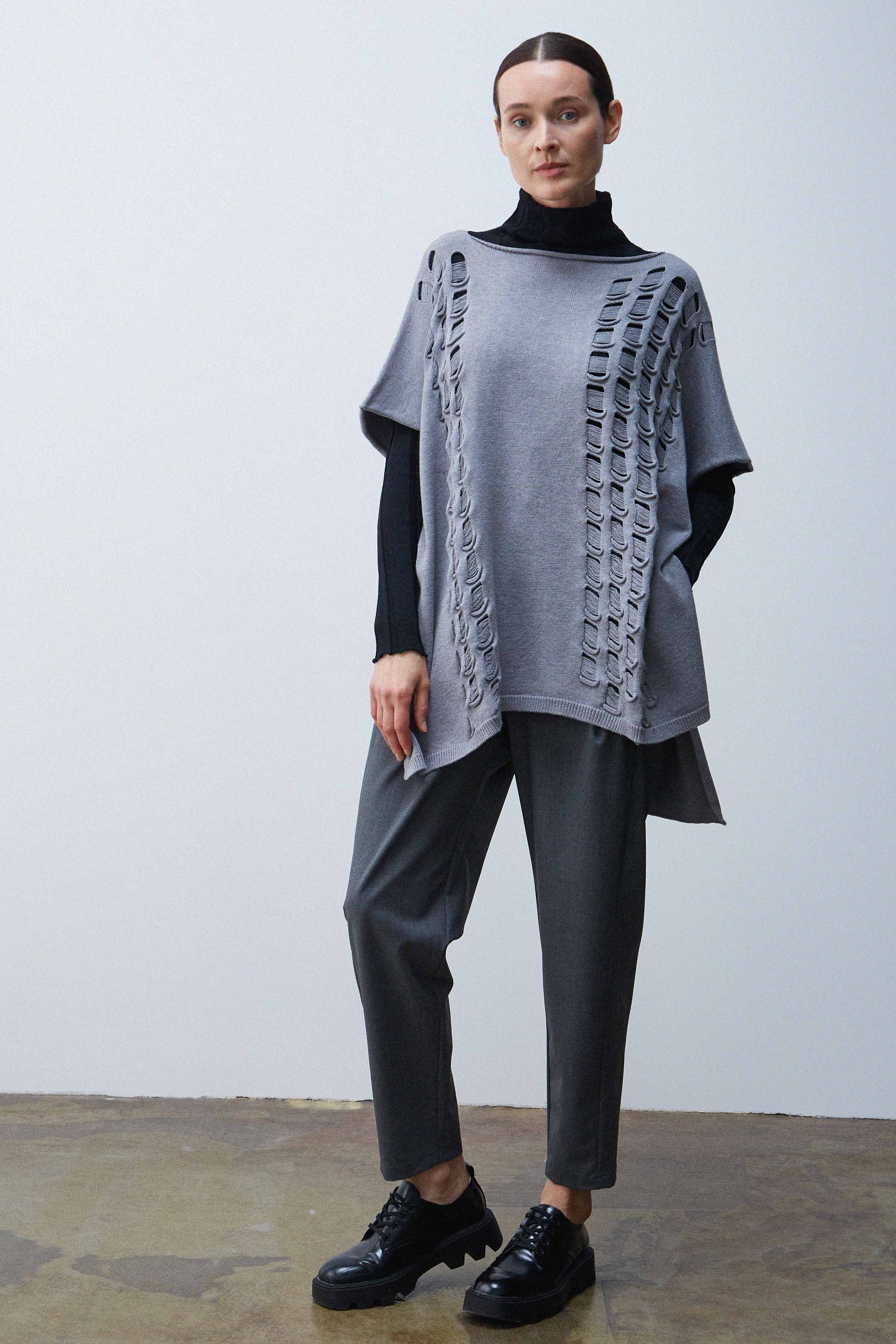 Туника "Дыры" 15 Серый меланж (melange gris) от Lesel (Лесель)! Заказывайте по ✆ 8 (800) 777 02 37