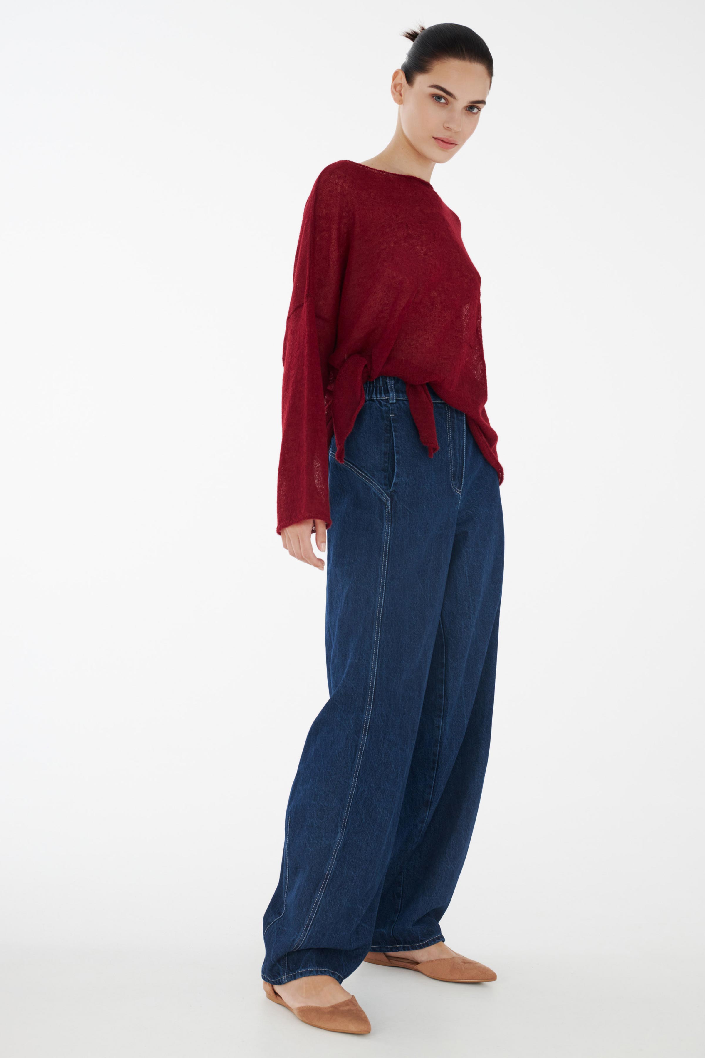 Брюки Джинсовые широкие бананы 38 Джинсовый (denim) от Lesel (Лесель)! Заказывайте по ✆ 8 (800) 777 02 37
