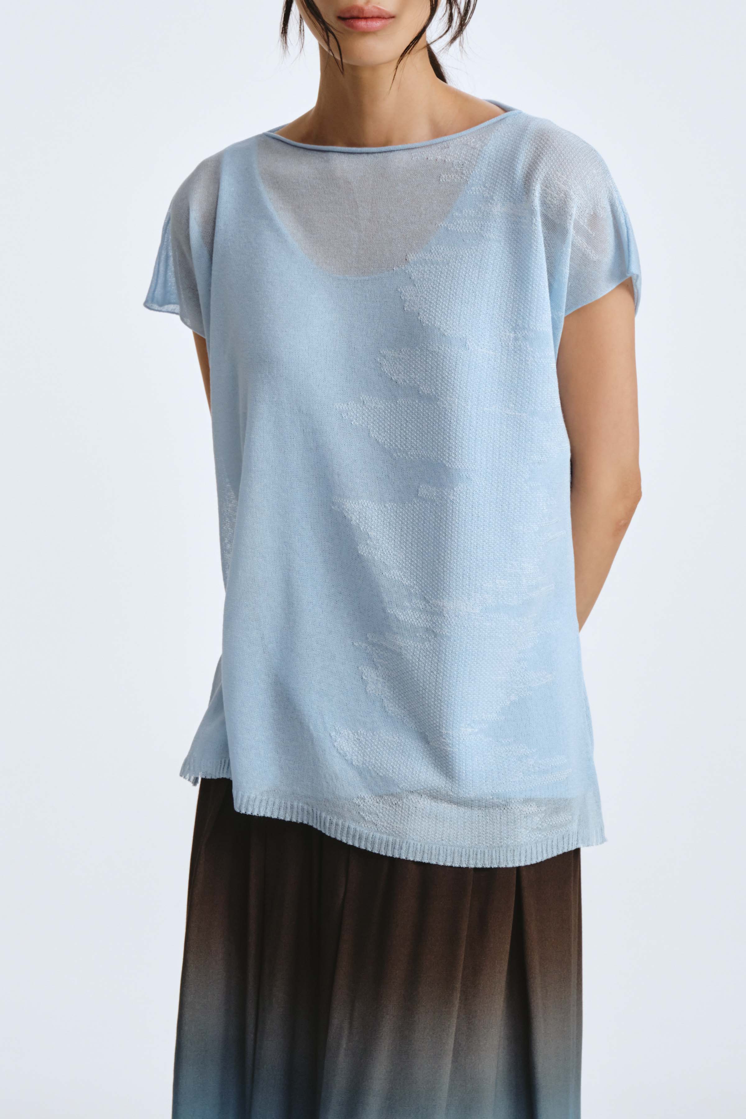 Джемпер с коротким рукавом Тень  от Lesel (Лесель)! Заказывайте по ✆ 8 (800) 777 02 37