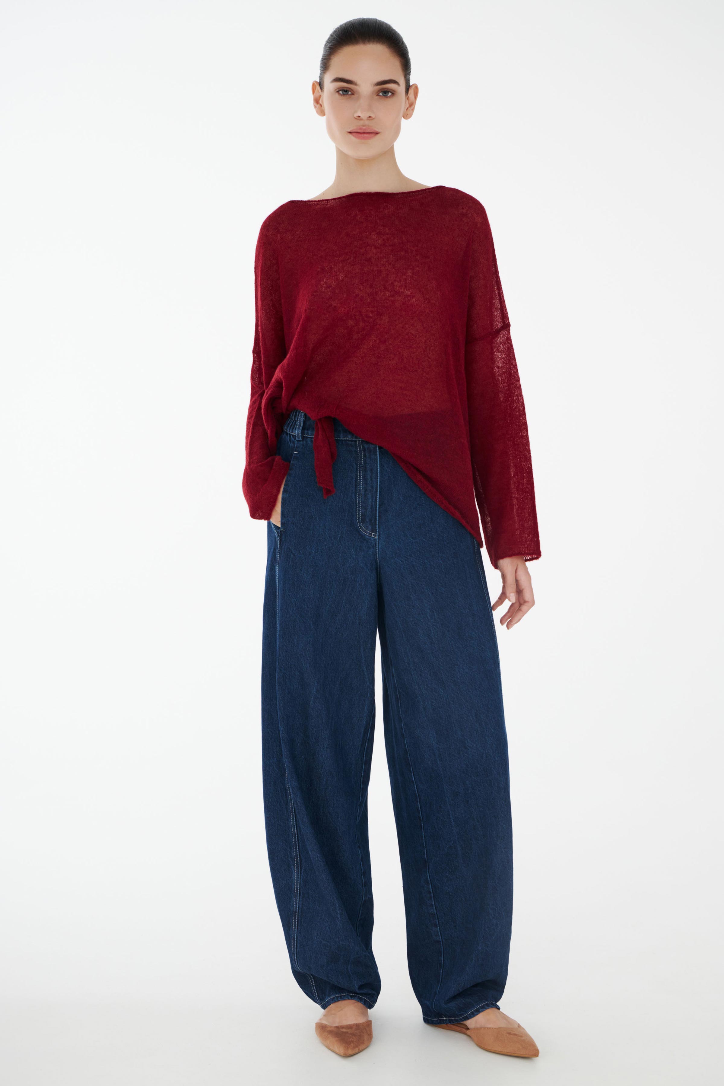 Брюки Джинсовые широкие бананы 38 Джинсовый (denim) от Lesel (Лесель)! Заказывайте по ✆ 8 (800) 777 02 37