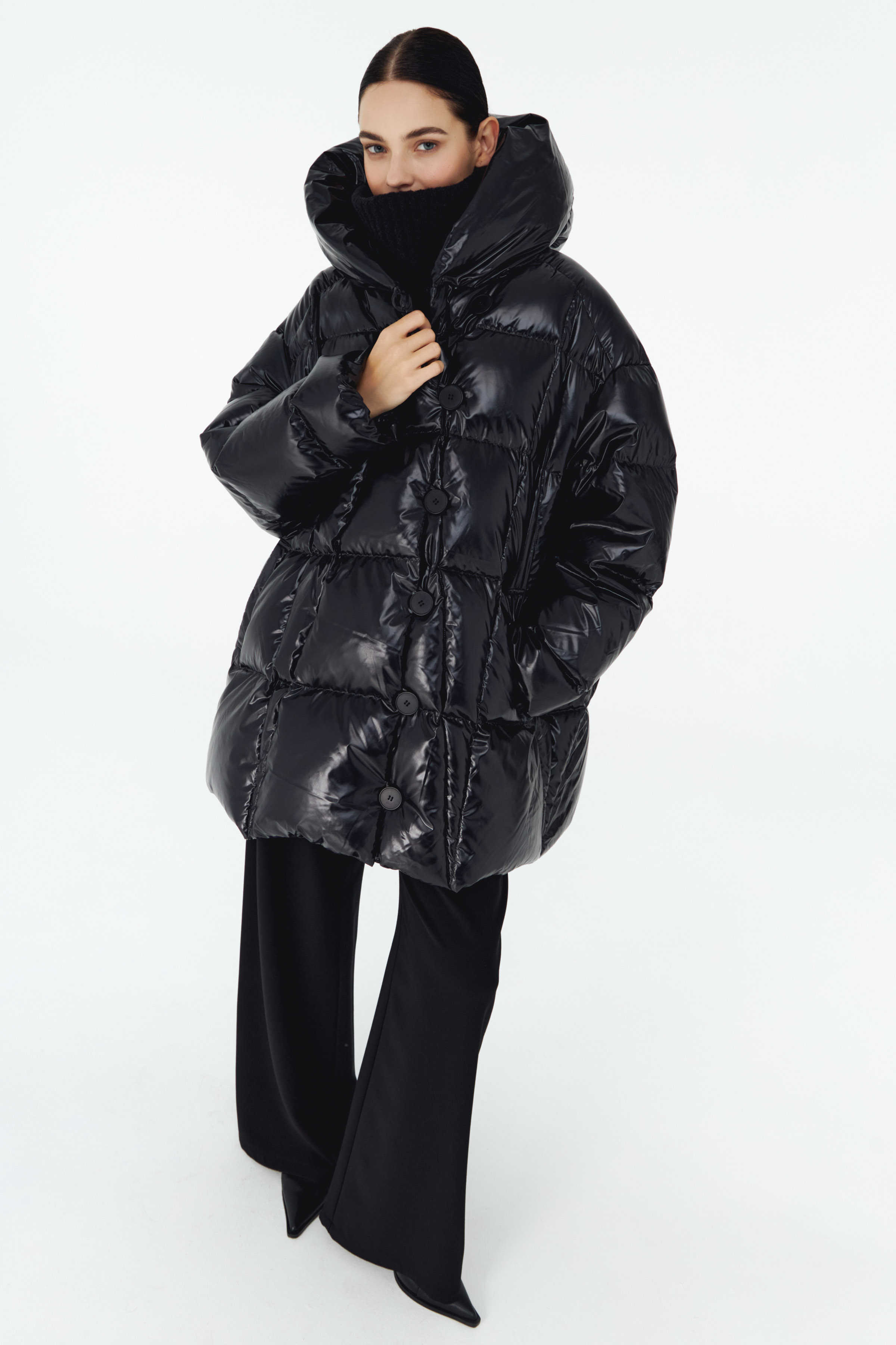 Куртка пуховая пончо-квадрат 00 Черный (noir) от Lesel (Лесель)! Заказывайте по ✆ 8 (800) 777 02 37