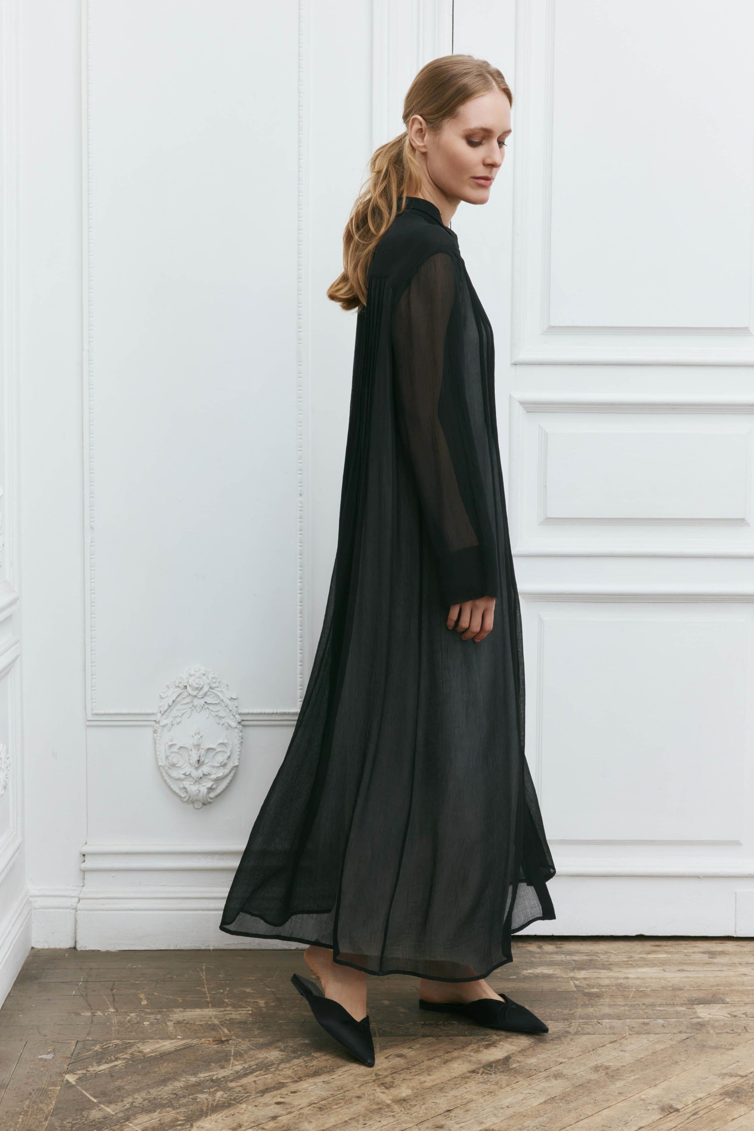 Блуза длинная, защипы