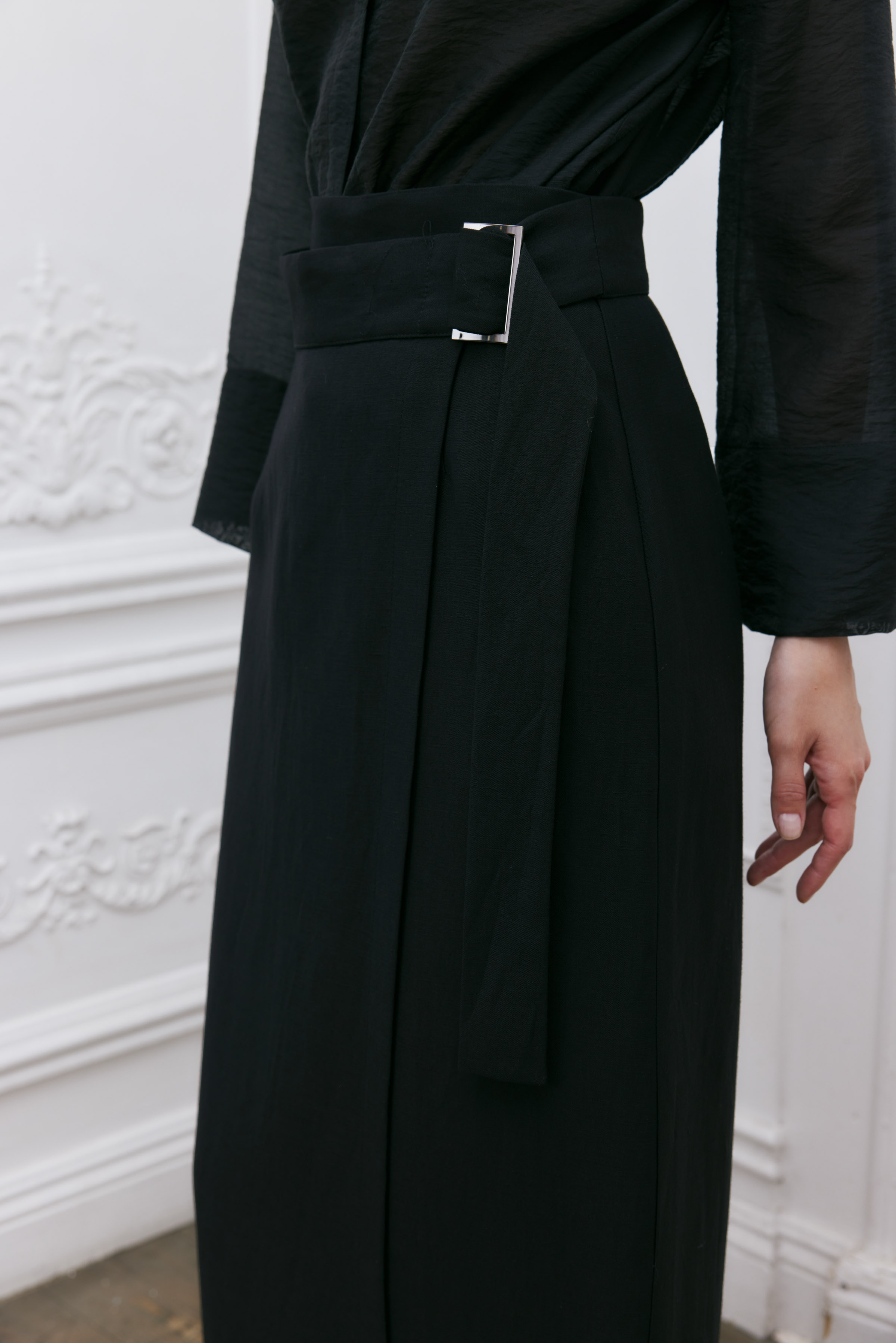 Юбка прямая с запахом 00 Черный (noir) от Lesel (Лесель)! Заказывайте по ✆ 8 (800) 777 02 37