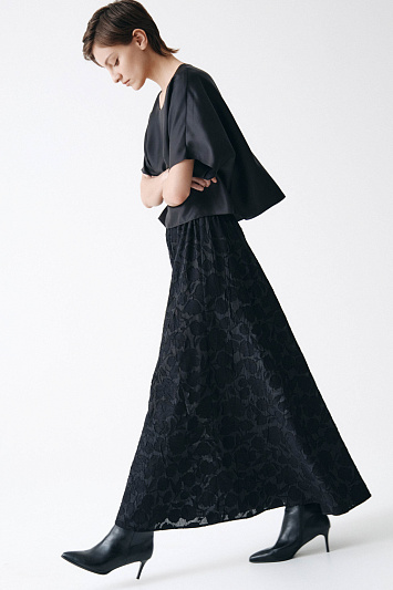 Юбка клеш Прозрачные цветы