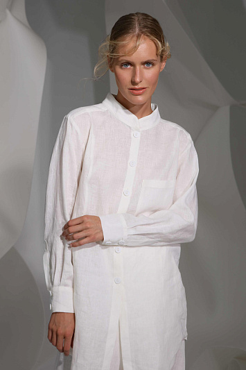 Блуза с кокеткой, мягкий лён