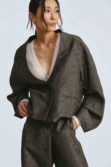 Жакет свободный, реглан, виши