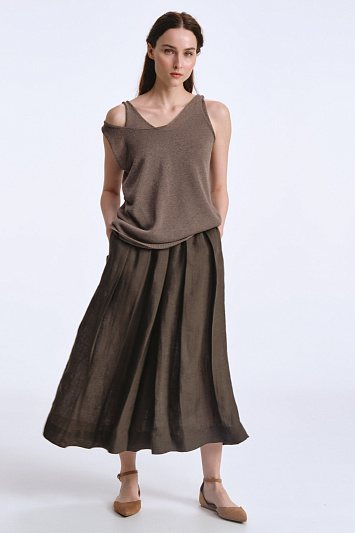 Юбка-брюки с широкими защипами