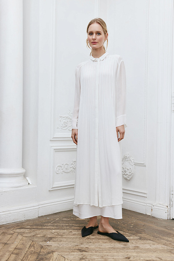 Блуза длинная, защипы