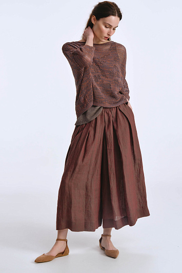 Юбка-брюки с широкими защипами