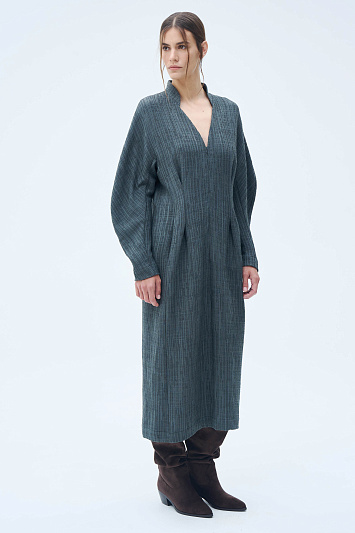 Платье Песочные часы с овальными рукавами