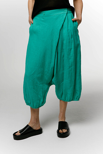 Бриджи с запахом, мягкий лён