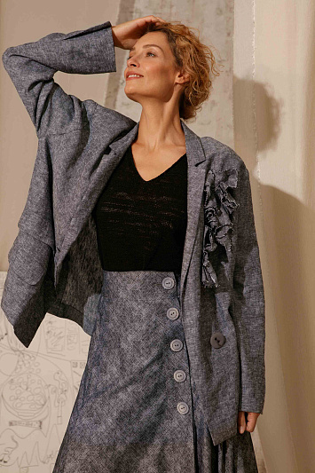 Юбка Клёш, хлопок меланж