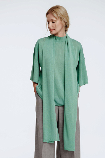 Джемпер с широким рукавом и поясом