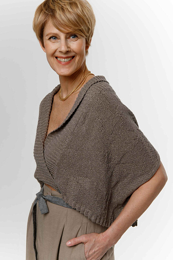 Джемпер с коротким рукавом Гравюра с завязками