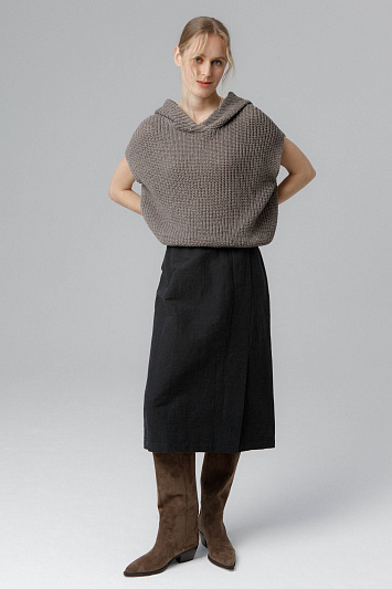 Юбка Прямая со шлицей, костюмная