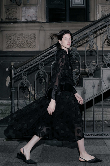 Юбка Прозрачный горох средней длины