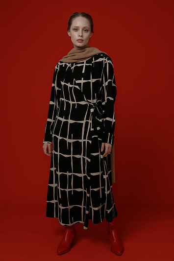 Платье с запахом, клетка