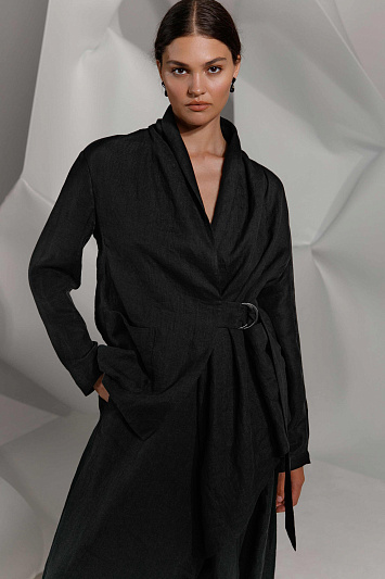 Жакет с драпировкой, мягкий лён