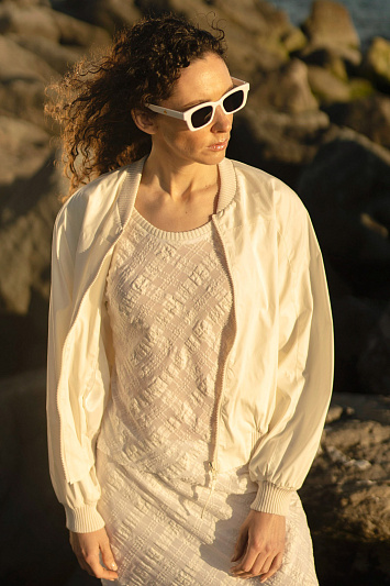 Блуза короткая, жатая клетка