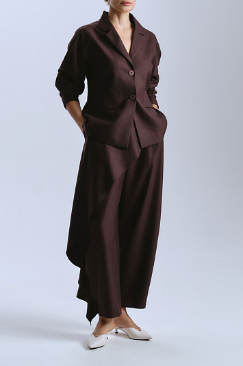 Брюки с воланом, шерсть