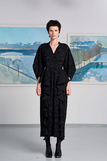 Платье с воланами Прозрачные цветы