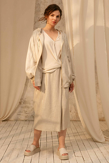 Юбка с запахом Блеск, лен