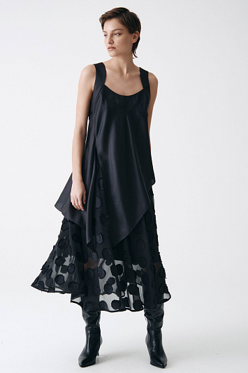 Блуза топ на бретелях асимметричный шелковый