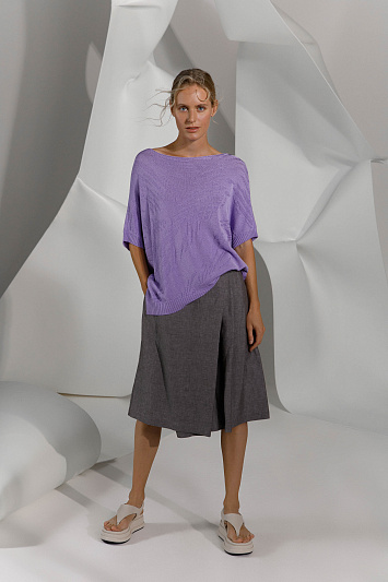 Брюки-юбка короткие, лён