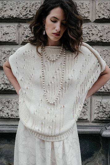 Джемпер с коротким рукавом Ажур