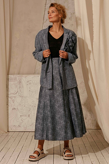 Юбка Клёш, хлопок меланж