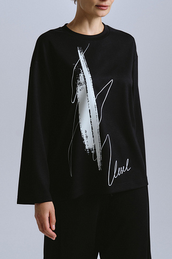 Блуза лонгслив с принтом Сухая кисть