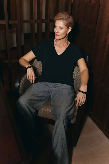 Блуза база с рукавом, тонкий трикотаж