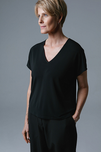 Блуза база с рукавом, тонкий трикотаж