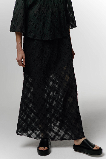 Юбка длинная, жатая клетка