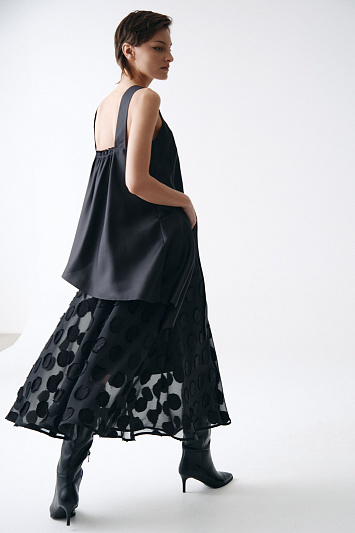 Юбка Прозрачный горох средней длины