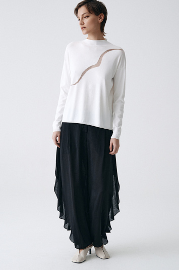 Брюки прозрачные с воланами