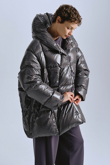 Куртка пуховая пончо-квадрат