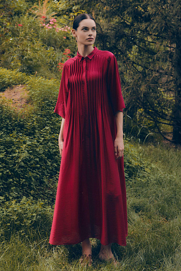 Платье рубашка с защипами